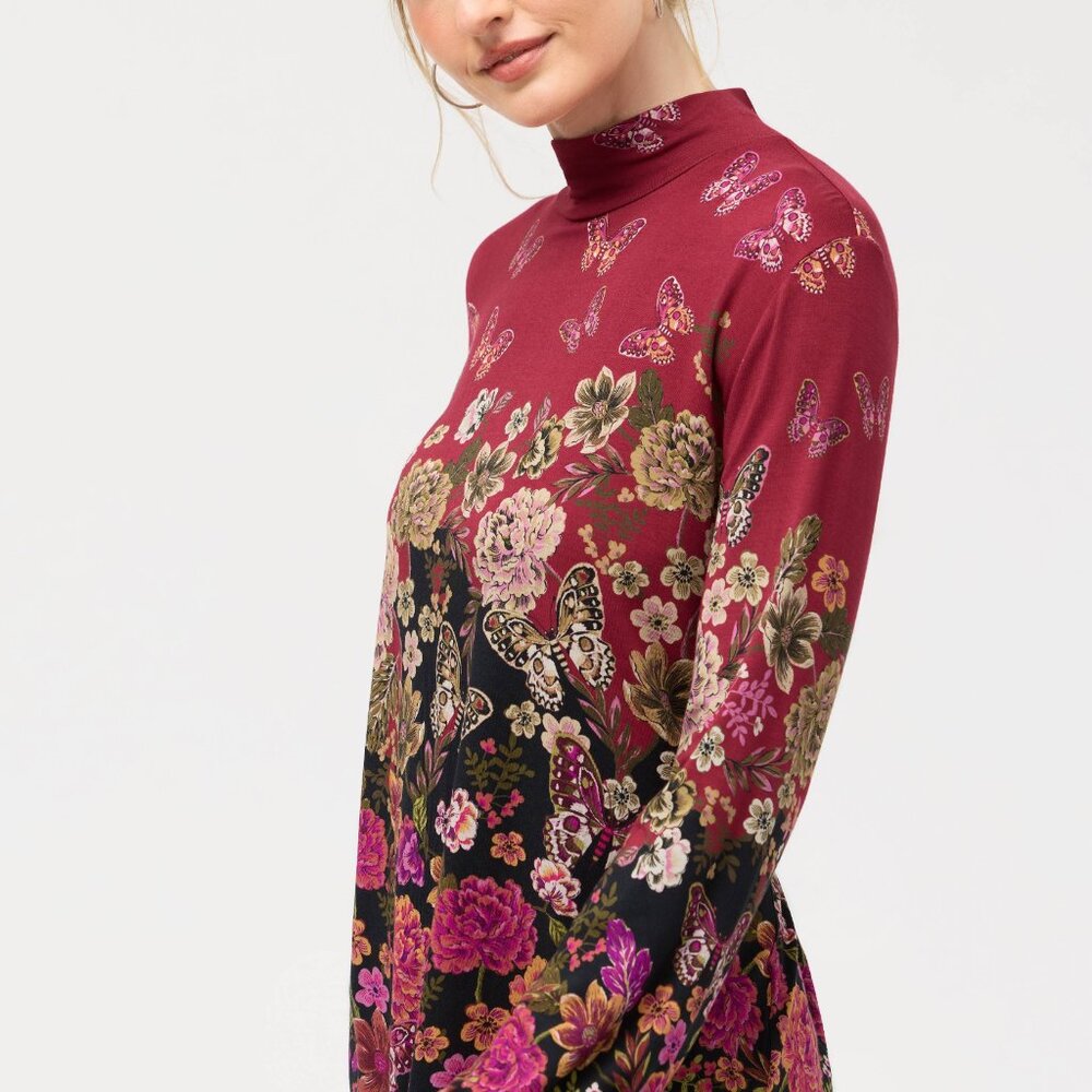 Johnny Was THE JANIE FAVORITE PUFF SLEEVE MOCK NECK Small